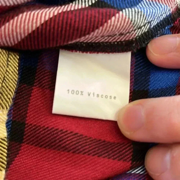 EUC L’Agence Tyler Holly Blue Red Plaid Lightweight Button Down Shirt Sz XS - Picture 10 of 11